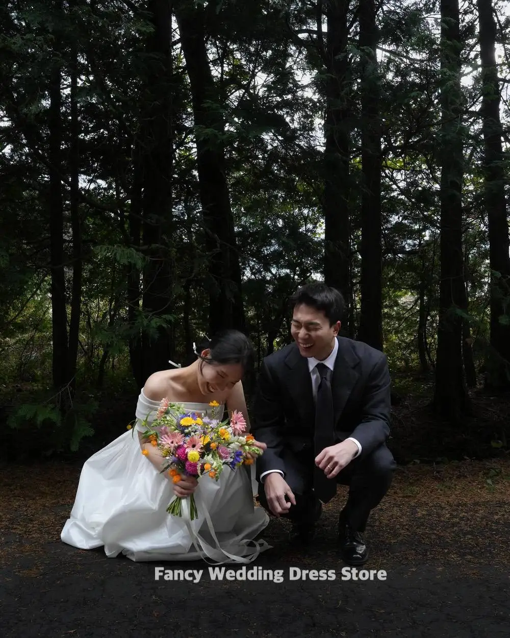 Vestido de novia elegante de un hombro para sesión de fotos, línea A de tafetán, manga corta, longitud hasta el suelo