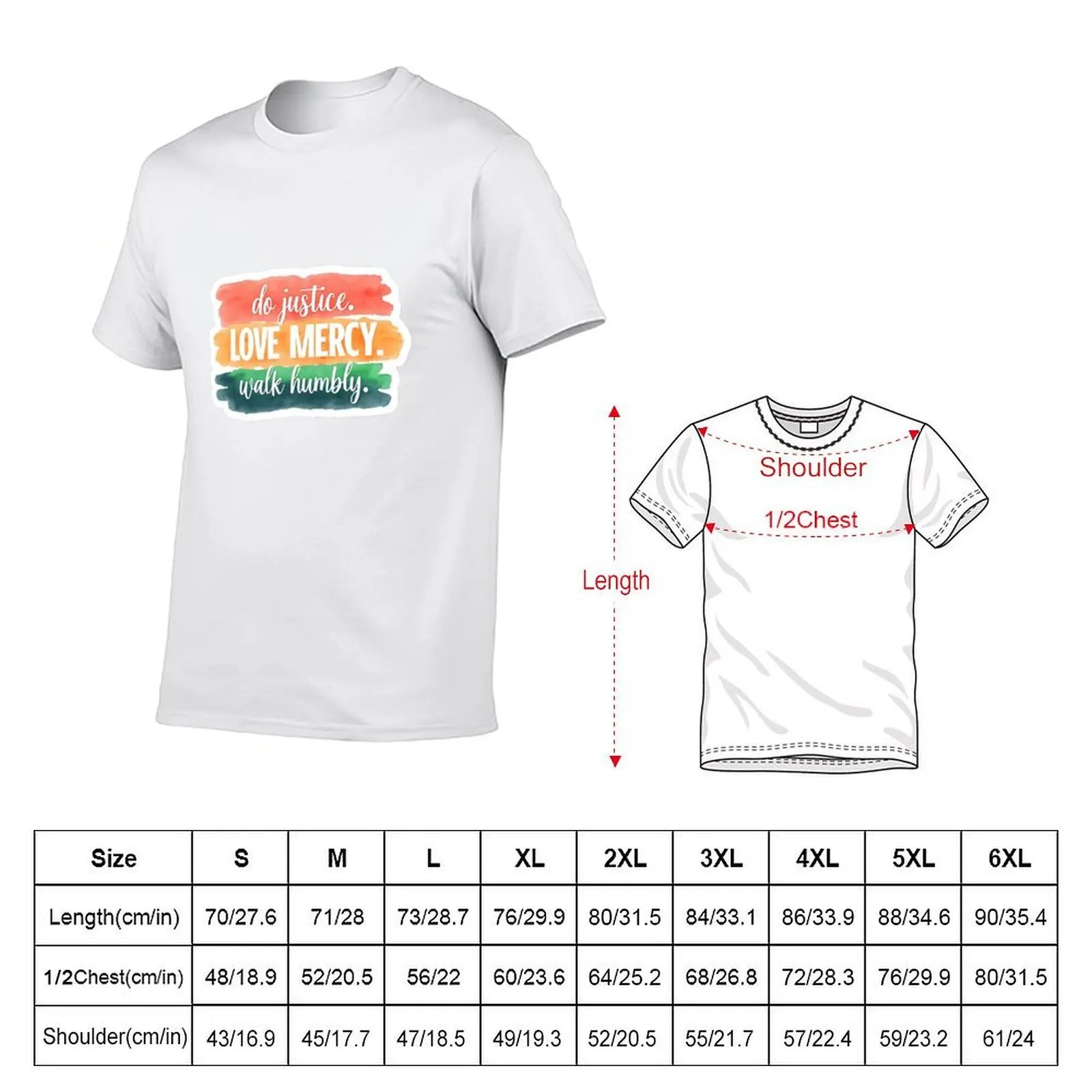 "العدالة، الحب الرحمة، المشي بشراك" ملهمة ملصق تي شيرت رجل تي شيرت القطن أنيمي تي شيرت كبير الحجم تي شيرت #2