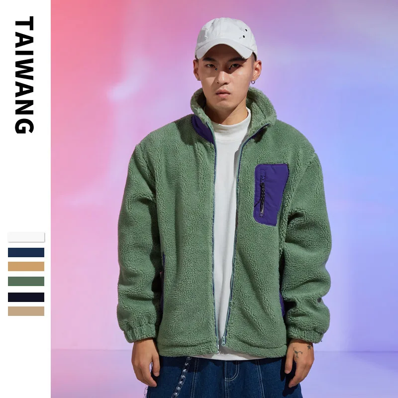 Outdoor Hiking Cycling Fleece Jacket Unisex Double-Layer Thick Polar Fleece Coat Warm Sherpa Outerwear for Traveling Skiing