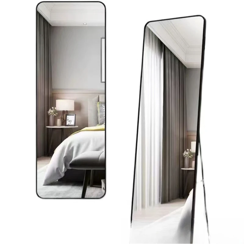 

Full-body mirror, full-length mirror, rounded corner dormitory floor wall-mounted wall-attached