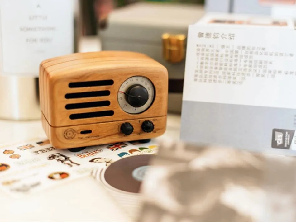 

MUZEN The Little Prince Bluetooth Speaker Mao King Cherry Wood Wireless Radio Tesslor OTR Speaker Desktop Music Player MW-2A