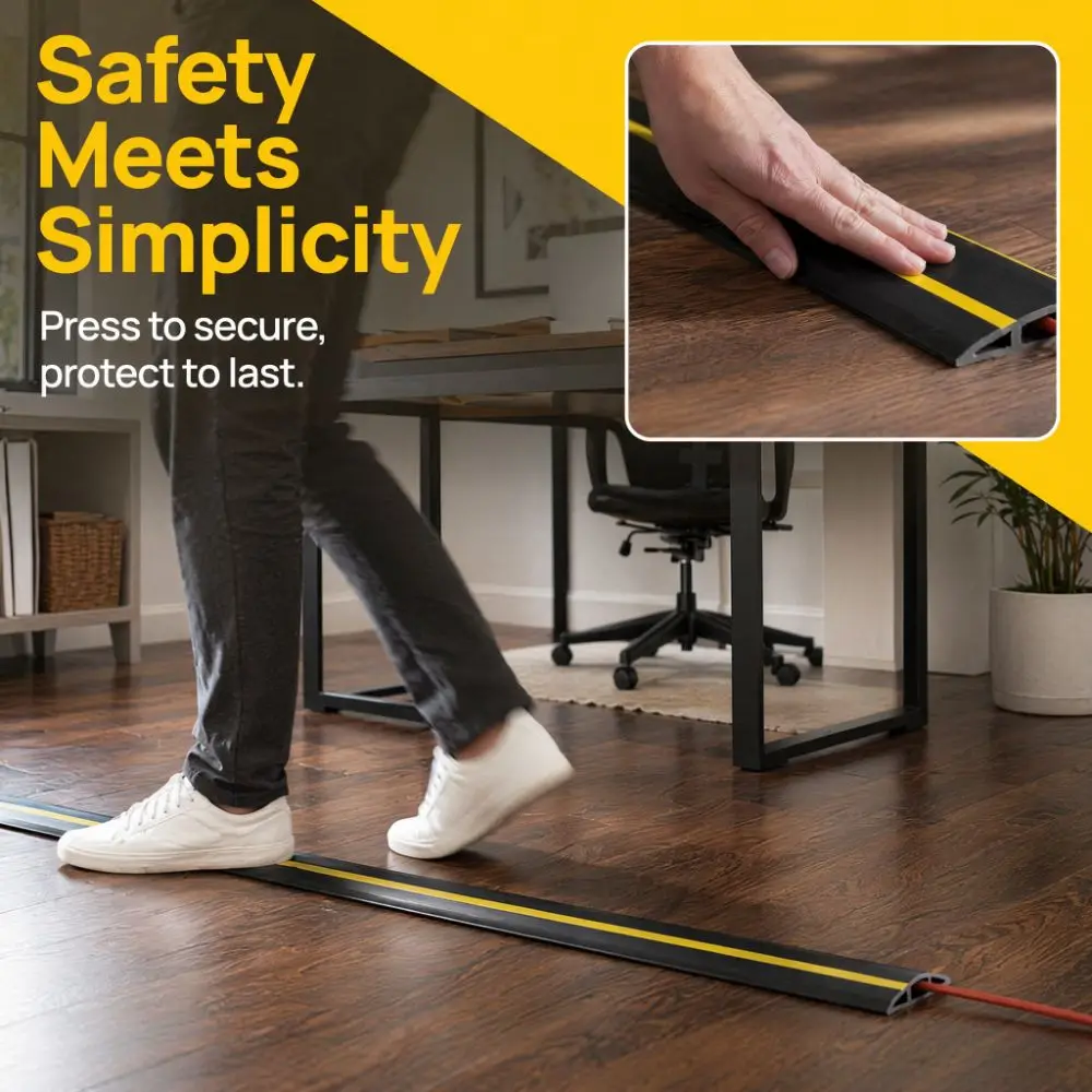 1m/2m Soft PVC Condoms Yellow-black D20 D30 D40 D50 Soft PVC Cable Protectors Anti-corrosion Floor Cable Protection Cover Office