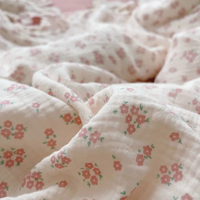 Korean Vintage Floral Printed Ruffled Cotton Baby Duvet Cover Kids Children Infant Cot Crib Duvet Covers Quilt Cover Bedding