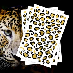 Autoadesivo del tatuaggio con stampa a caldo con stampa leopardata, autoadesivo del tatuaggio monouso temporaneo, festa di revival in metallo europeo e americano