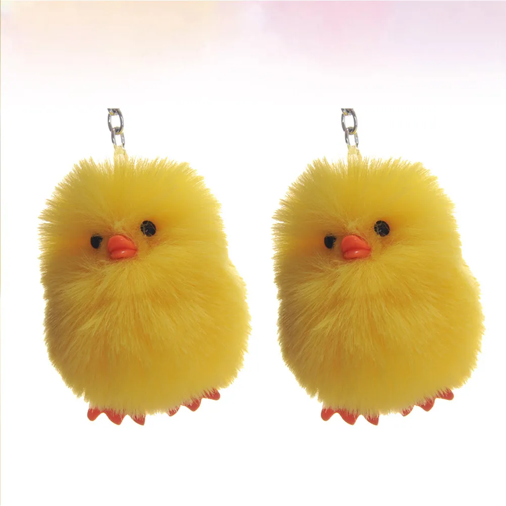 

2Pcs Yellow Duck Keychain Creative Bag Charm Phone Car Key Ornament Cute Souvenir Decoration Gift Keychain Key Ring