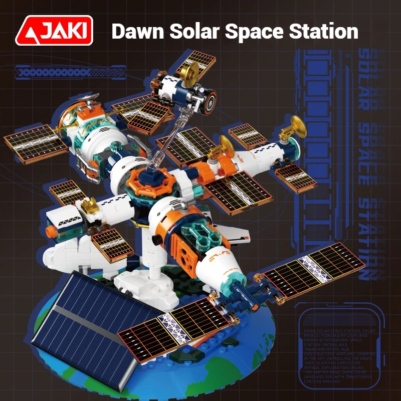 

JAKI Aerospace Building Blocks Solar Space Station Rocket Rover DIY Model Desktop Decor Adult Collectible Gift Birthday
