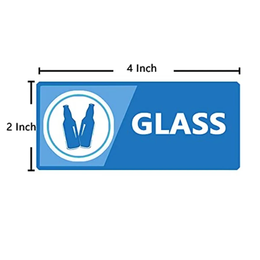 Recycle Label Decal for Trash Can, Trash Sorting Recycling Sticker Sign for Use in Home and Office, 4x2 Inch, 20 Pcs Per Pack