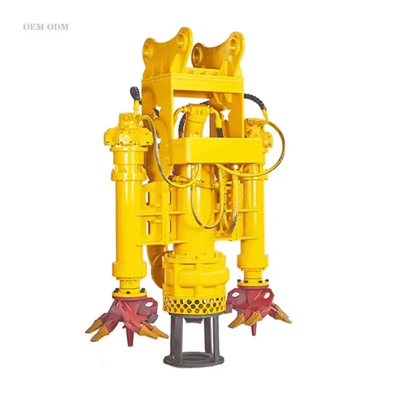 Dual Agitator High Slurry Pump Hydraulic Submersible Flange Connection for Excavator Dredging Ponds Rivers