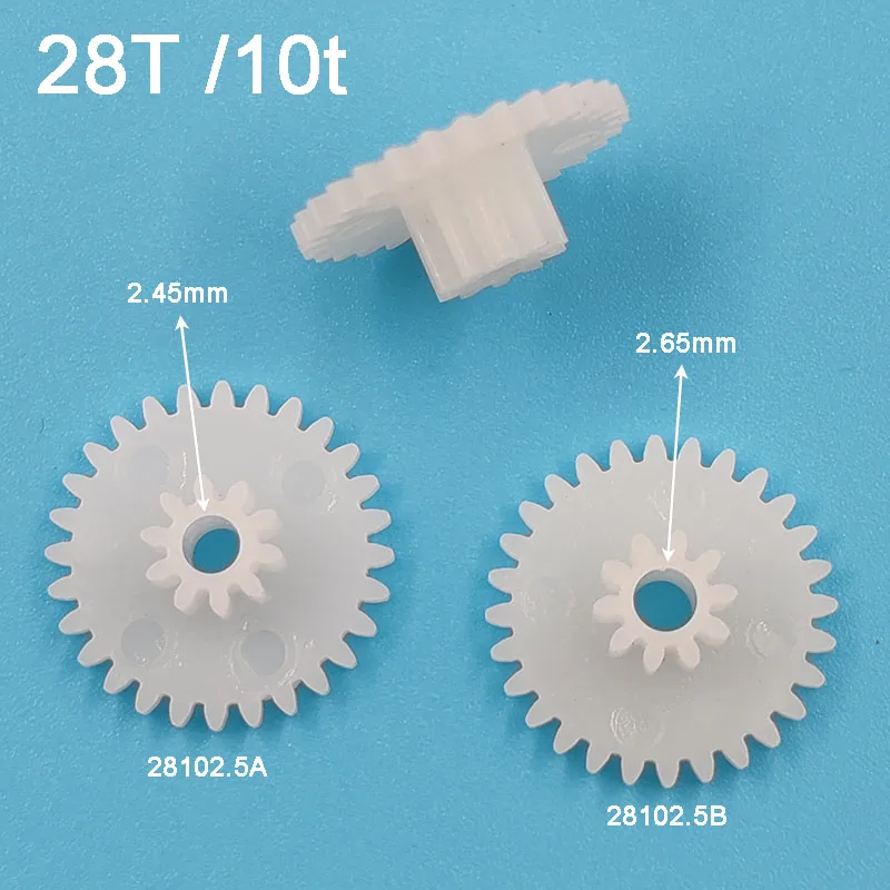 28102.5A 28102.5B 0.5M Double Layer Gear Module 0.5 28 Teeth + 10 Tooth Plastic Gears Transmission Unit Accessories 10pcs/lot