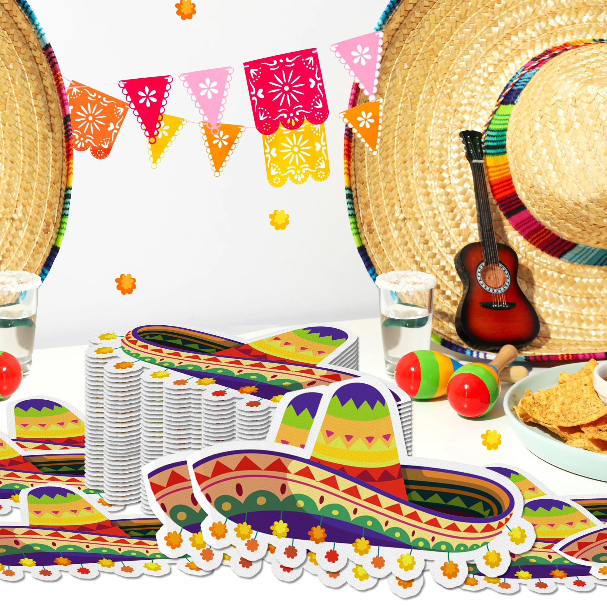 20/40/60 Stück Servietten im mexikanischen Stil für Geburtstagsdekoration, Deko-Tischdekoration aus Papier für mexikanische Partyzubehörteile – Detail 14