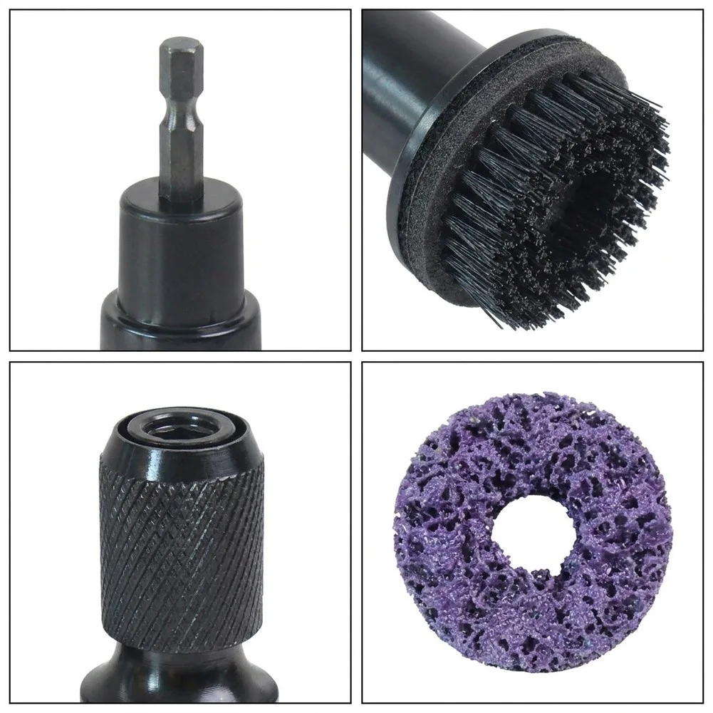 Wheel Cleaning Set Inner Rim Cleaner Tool Brake Disc Rust Removal Tool For Power Drill 1/2