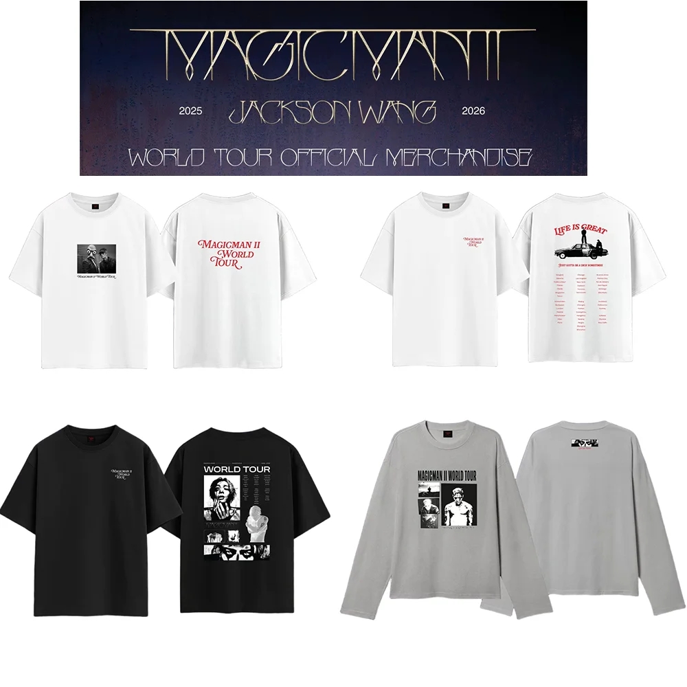 Jackson Wang MAGICMAN 2 Concert Merchandise Same Style T-shirt Unisex Couple Tops Fan Support Apparel MAGICMAN 2 WORLD TOUR