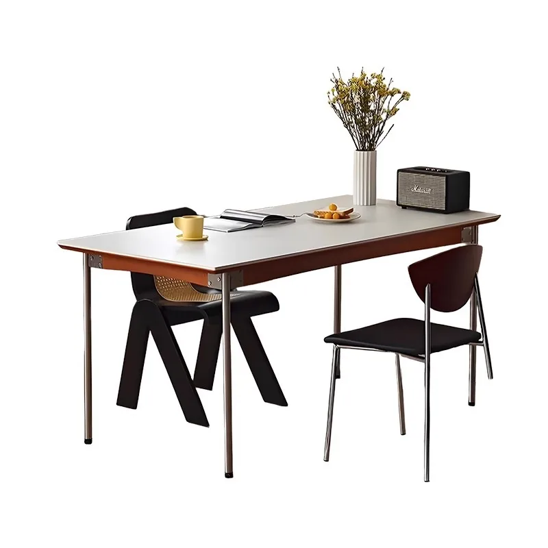 Medieval rock slab dining table and chair combination, small household modern Nordic retro rectangular