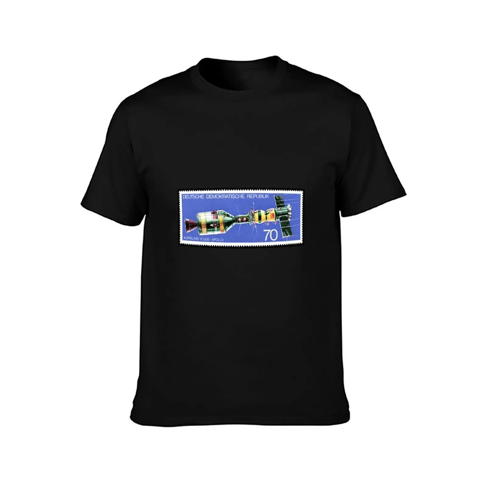 Apollo Soyuzstamps issued in East Germany T-Shirt, Summer Casual Cotton Tee, Oversized Streetwear Tops, Vintage Graphic Print