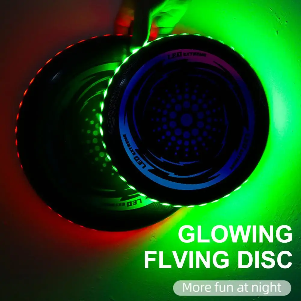 Kids Soft Flying Disc Toy Light-up Throwing Disc Game Garden Lawn LED Flying Saucer Parent-child Family Game Boys Girls Gift