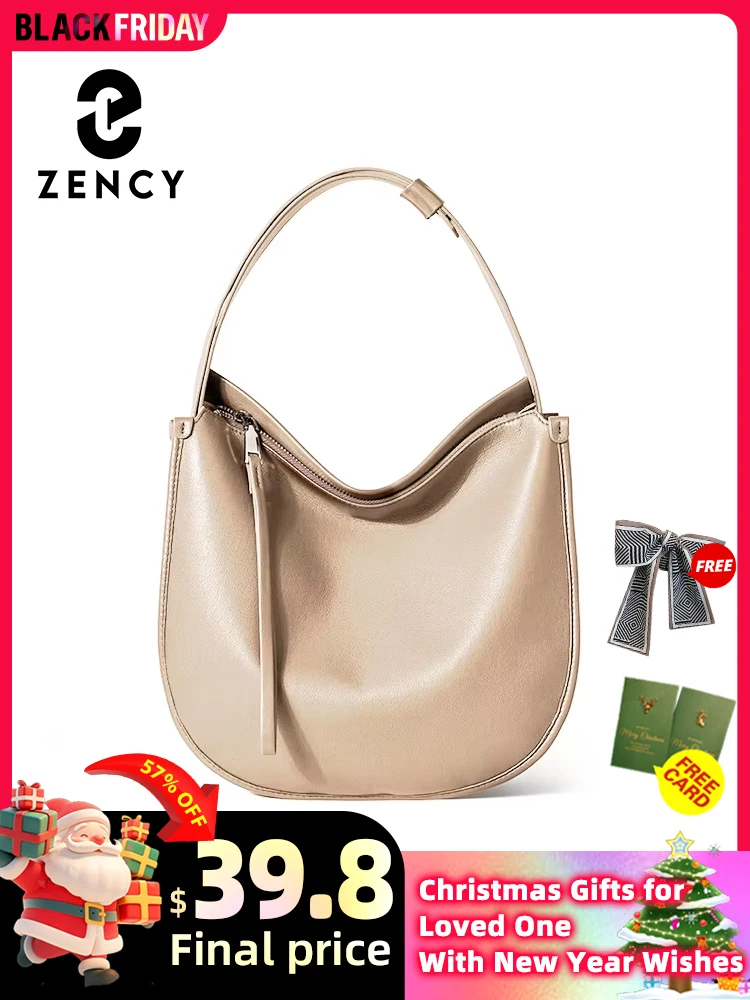 Zency Fashion Romantic Women Messenger Bag Genuine Leather Handbags Luxury Designer Crossbody Large Capacity Tote Bags For Work