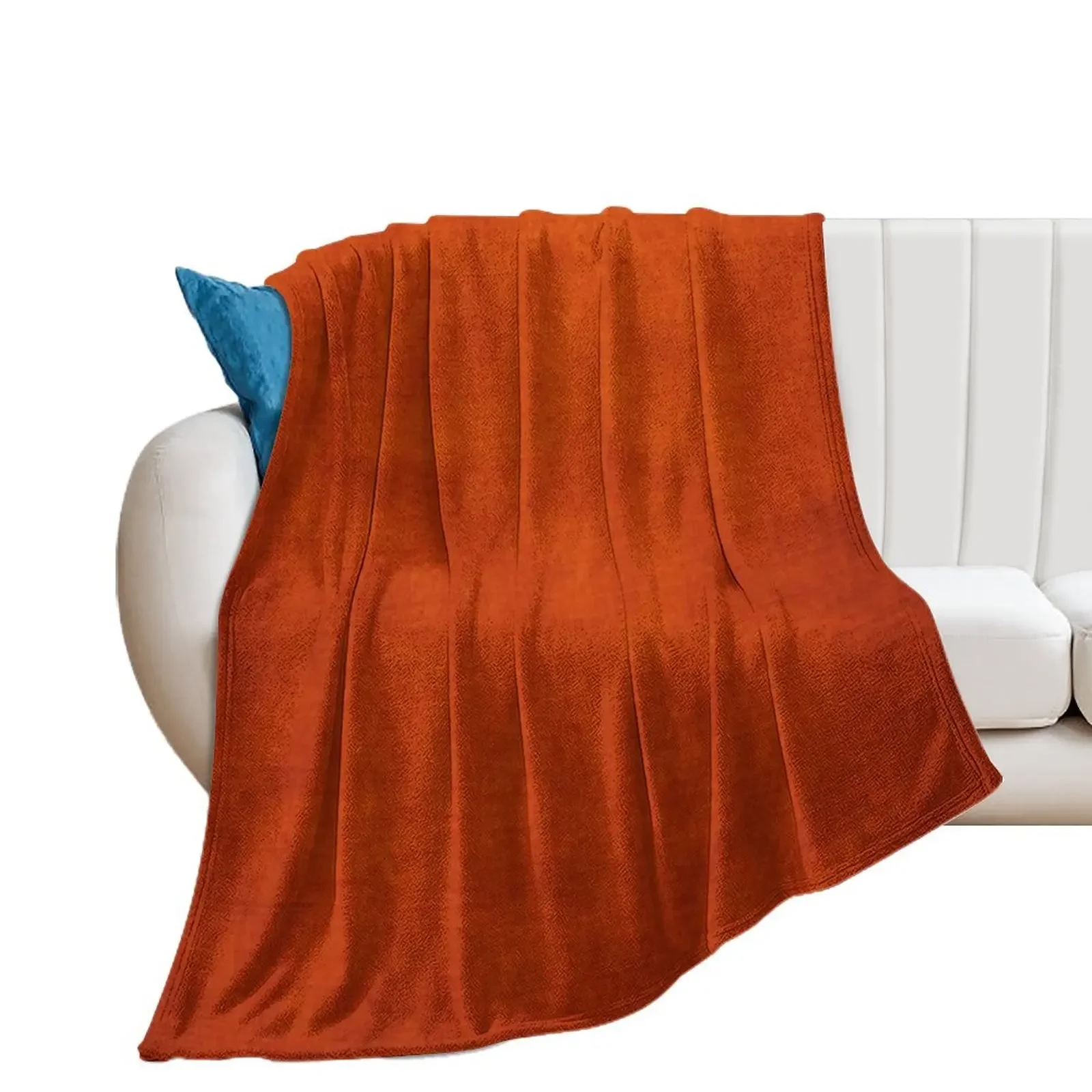 

Burnt Orange Throw Blanket Sofa Picnic Hairys funny gift Blankets