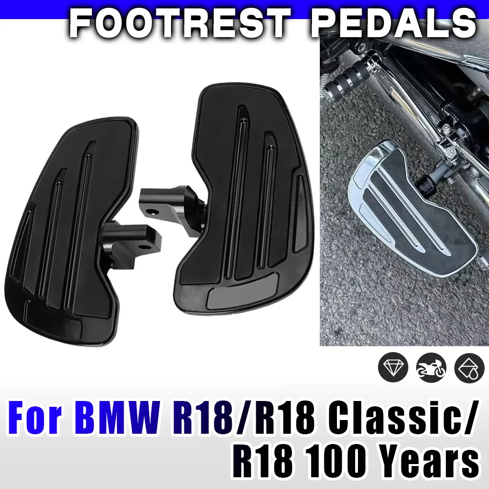 

Driver Front Foot Pegs Pedals Motorcycle Floorboards Rider Footpegs 360° Roating Foot Rest For BMW R 18 Classic R18 100 Years