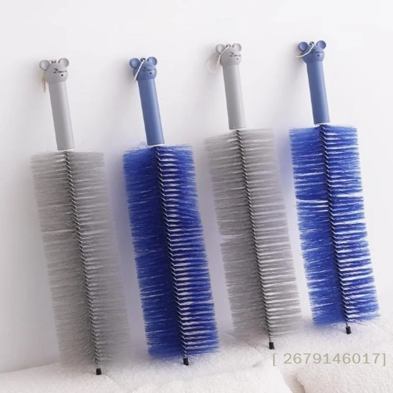 【YY26】1 Piece Long Handle Air-conditioner Shutter Cleaning Tool Bendable Fan Brush Ultra-Fine Bristles Fan Inner Duster Remover