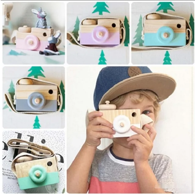 Mini simpatici regali di compleanno giocattoli fotocamere giocattoli per fotocamere in legno giocattolo sicuro per bambini giocattoli accessori per abbigliamento moda per bambini 2023