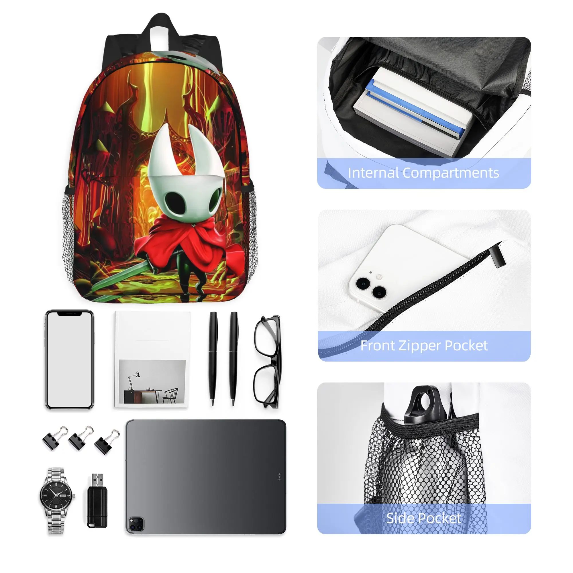 Hollow Knight Silksong Backpack Hot Sale Daypack Large Capacity Boys Girls BookBag Shoulder Bags for Men Women School Bag