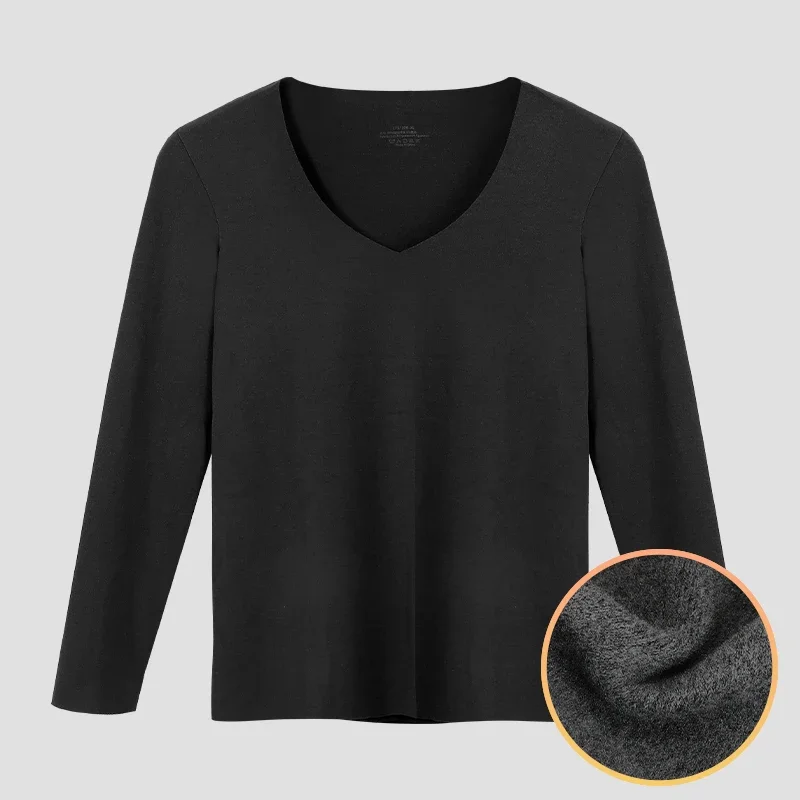 

Men's Velvet Thickeneded Autumn Clothing, Men's Autumn and Winter Single-Piece Warm Tops, Slim Long-Sleeved Bottoming Shirts