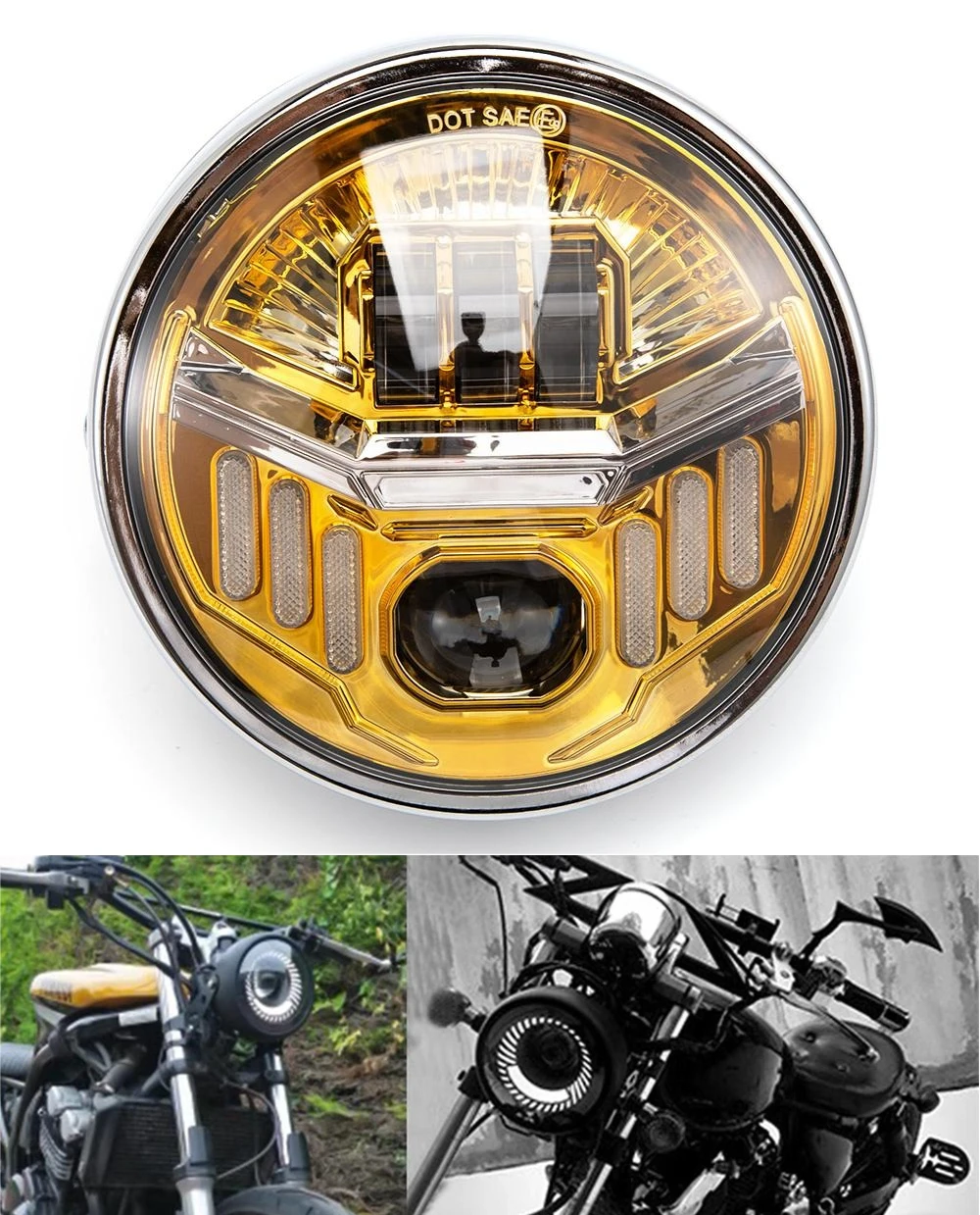 

7-дюймовая круглая фара для мотоцикла Harley Davidson Sportster Softail Dyna Fat Boy, светодиодная противотуманная фара в сборе