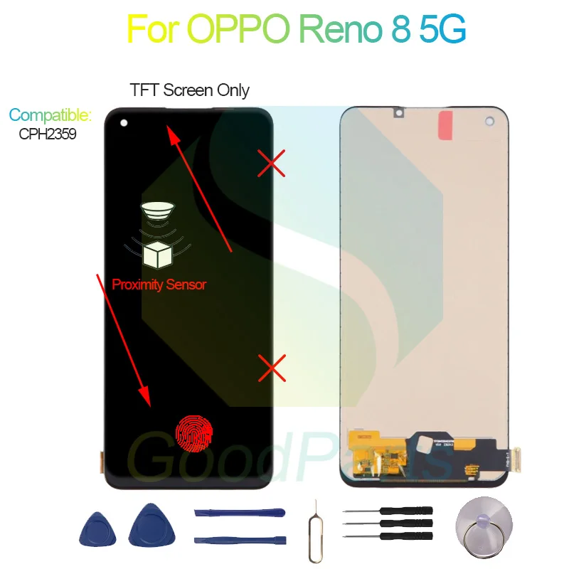 Dla OPPO Reno 8 5G Wymiana wyświetlacza 2400 * 1080 CPH2359 Reno 8 5G LCD Touch Digitizer — zdjęcie 6