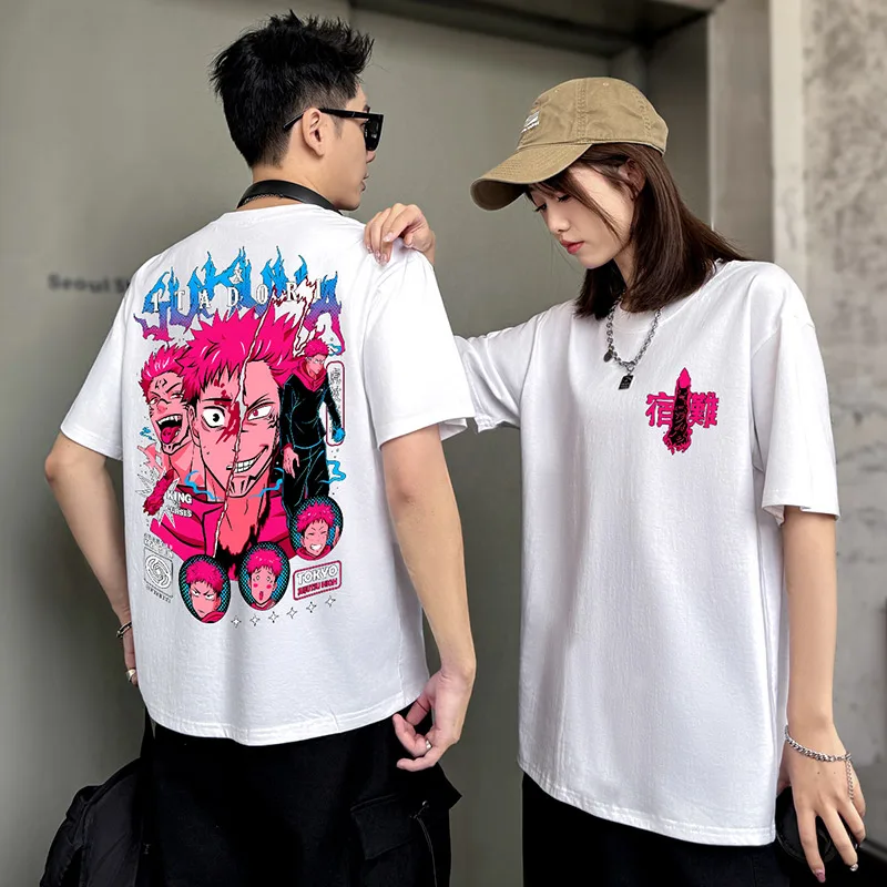 Японская модная брендовая футболка с короткими рукавами Spell Return Battle Knotweed Youren Joint, футболка большого размера с половиной рукавов для похудения