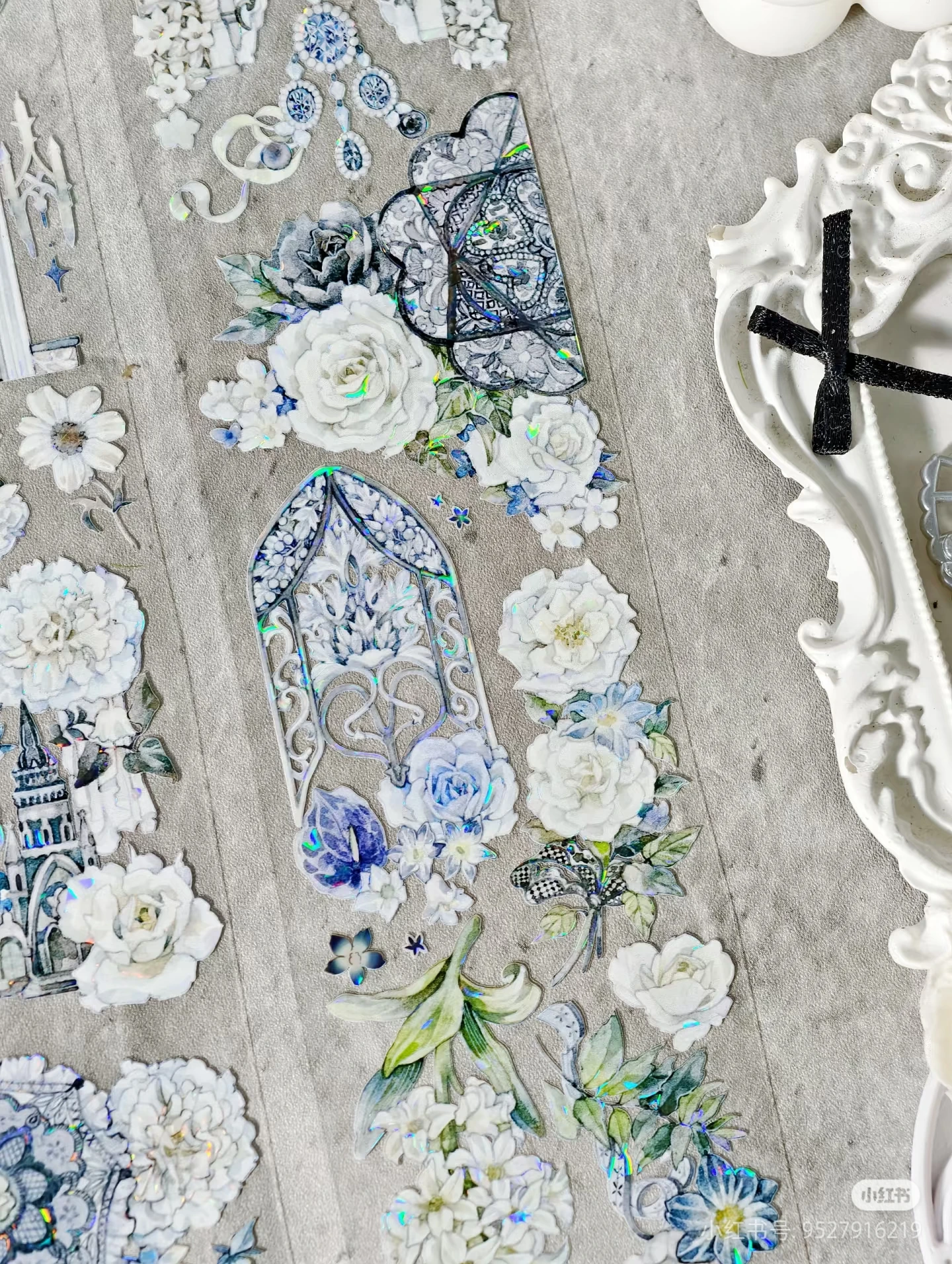 Likey Journal Sleeping Night Rain Shell Light Washi Pet Tape Collage بطاقة سكرابوكينغ زهرة زرقاء #5