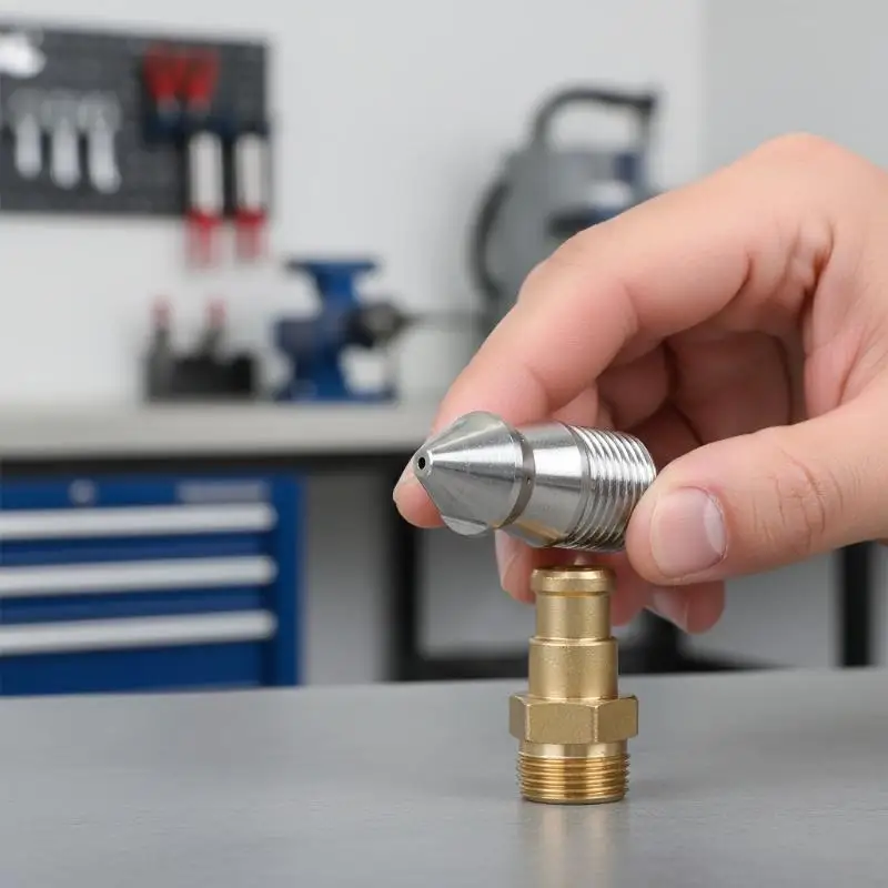 Rear Hole Cleaning Nozzle, Pressure Washer, Drain Sewer, Pipe Spray Nozzle, Rotary Clearning Nozzle, 3/8 "