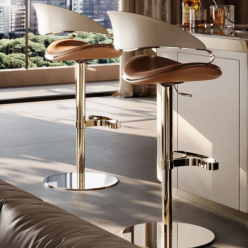 مصمم العرش بار البراز الذهب عظم الترقوة قابل للتعديل الذراع الاسترخاء بار البراز الجمالية مريح Banqueta صالة جناح الأثاث