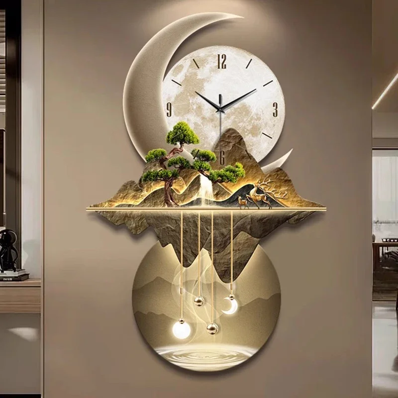 Art Mural Wall Clocks Led Modern Big Size Large Luxury Restaurant Wall Watch Silent Aesthetic Horloge Murale Home Decoration