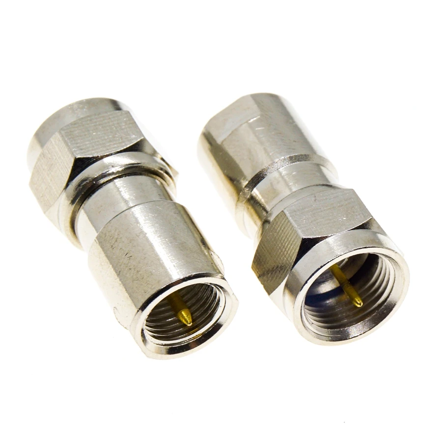 1pcs FME Male to F Male TV Plug Nickel Plated Brass Straight Coaxial M/F DVB-T TV PAL Antenna RF Connector Adapters