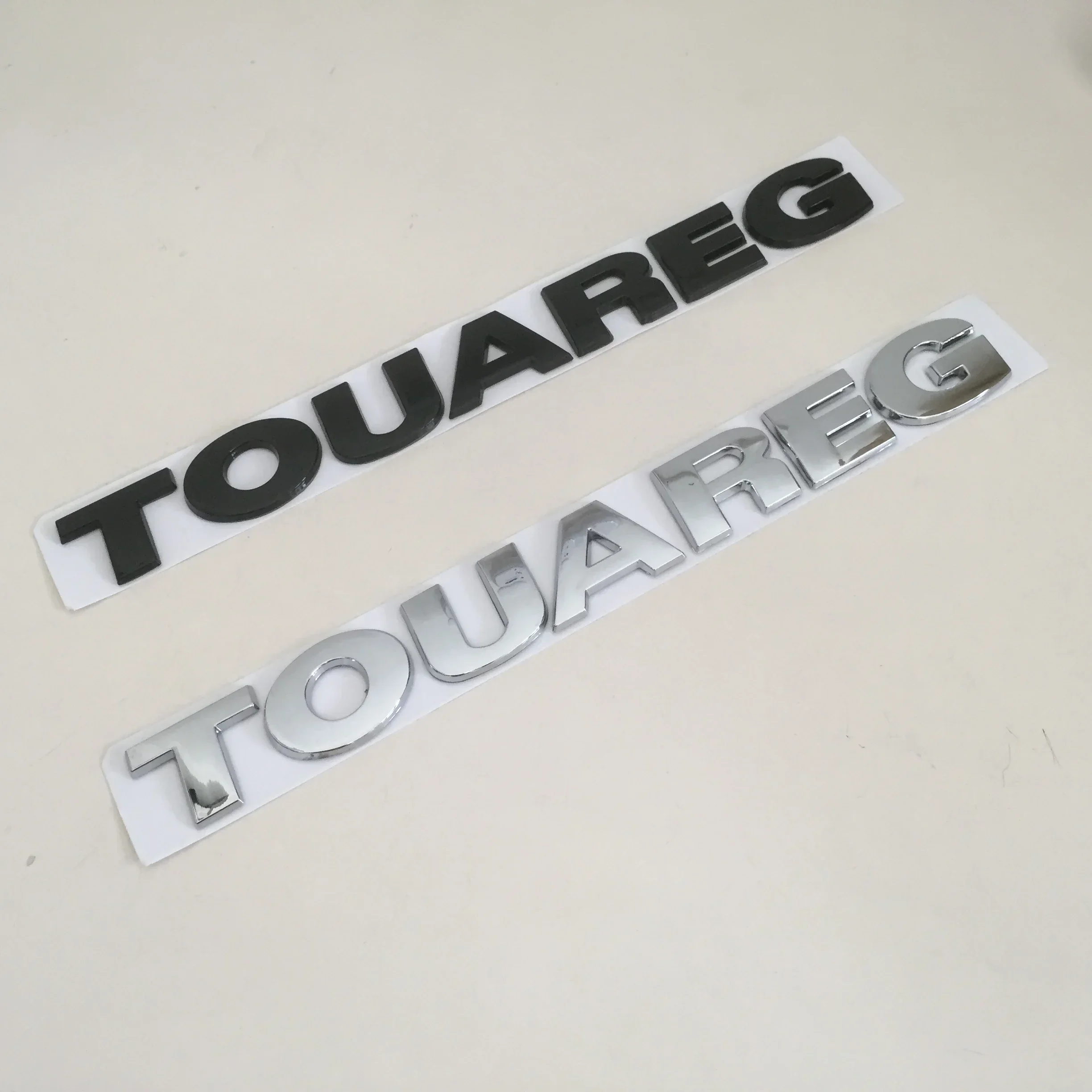1pcs 3D ABS Black/silver For TOUAREG Car Letters Rear Bumper Trunk Emblem Sticker Badge Decal Styling Auto Accessories