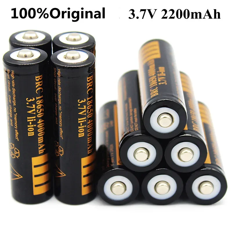 علامة تجارية جديدة 100%. 18650.3.7 فولت.2200 مللي أمبير. بطارية ليثيوم قابلة للشحن. استقرار الجهد. لعبة سيارة المصباح اليدوي للأطفال. ضوء LED