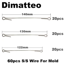 Dimatteo DIY Fishing 60pcs S/S Wire for 91pcs Jig Lure Mould Combo