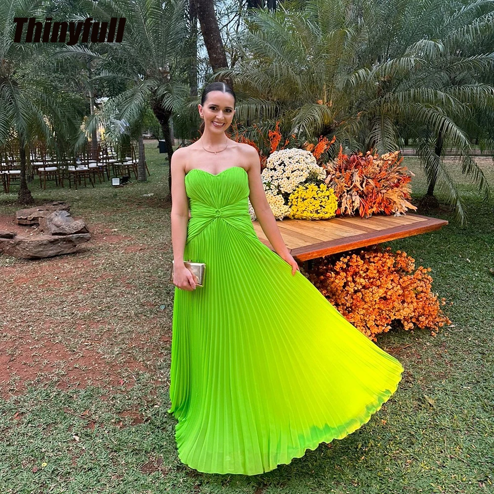 

Thinyfull Chiffon A-line Prom Dress 2026 Sweetheart Ruched Holiday Style Gowns vestidos elegantes Robe De Soirée Customized