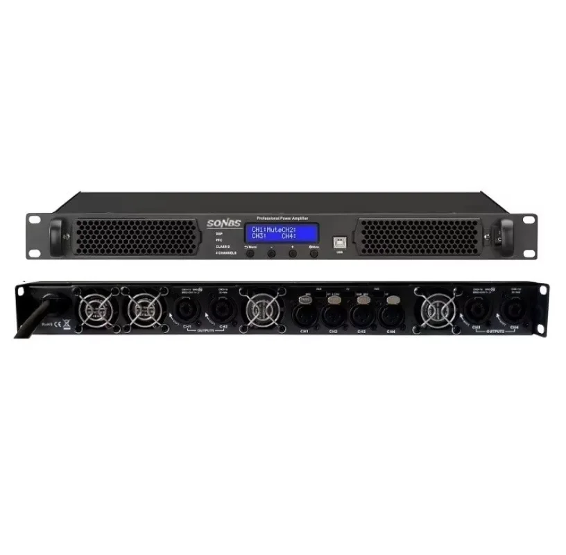 Профессиональный усилитель мощности 2*5200 Вт, качественный усилитель мощности DSP класса D DJ, 10000 Вт Профессиональный усилитель мощности 2*5200 Вт, качественный усилитель мощности DSP класса D DJ, 10000 Вт