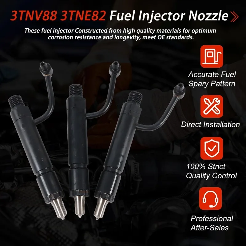 3pcs 729008-53100 729004-53101 Fuel Injector Nozzle For Yanmar 3TNE82 3TNV82 3TNV88 3D82 3D82EA Engine