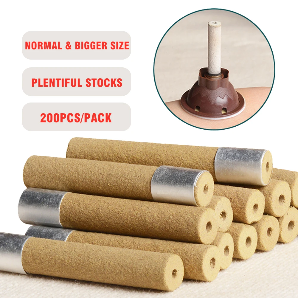 

200Pcs Wormwood Heating Fumigation Shoulder Back Abdomen Aizhu Ai Column Mild Moxa Moxibustion Often Used Moxa Roller