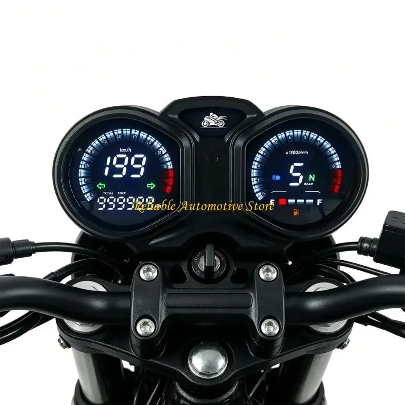 M68B Shockproof ABS Plastic Digital Gauge Cluster For Motorcycle Bike With Fast 0.5 Second Response Time And Shock Resistance
