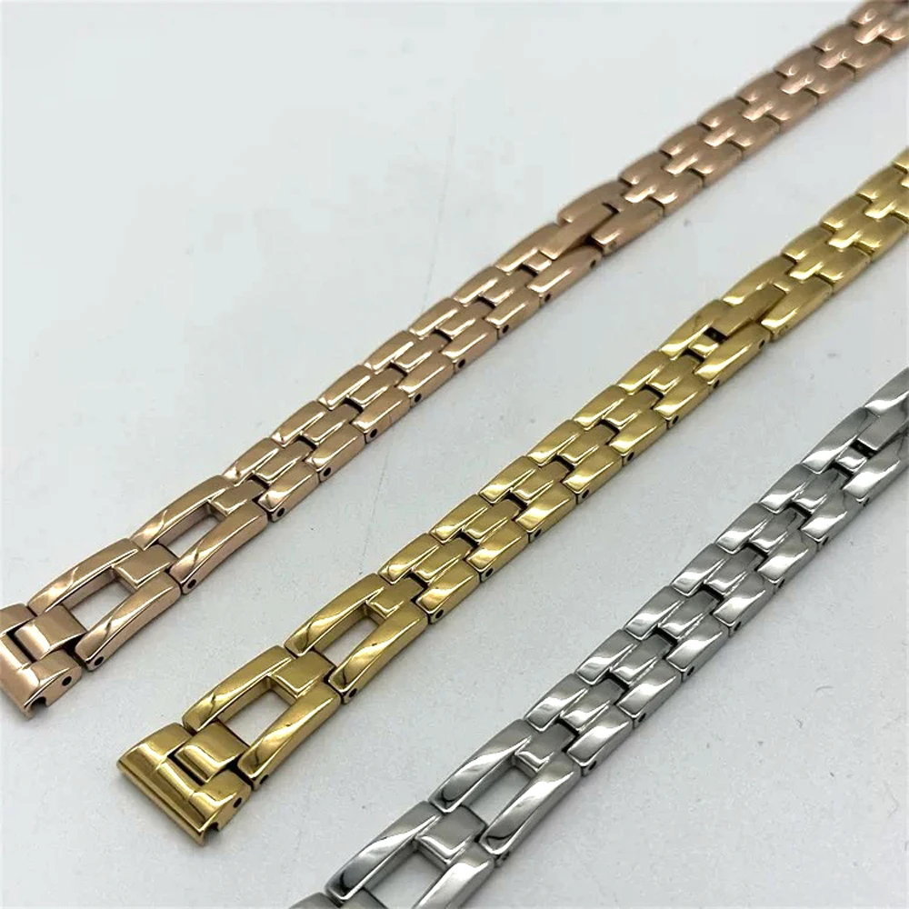 10mm 12mm Watch Strap Accessories Gold Silver Rose Gold Universal For Any Brand Stainless Steel Metal Watch Band Bracelet