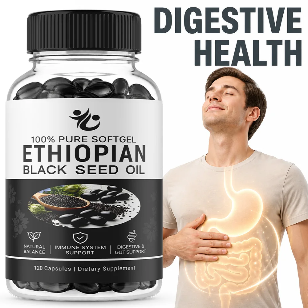Ethiopian Black Seed Oil Softgels 800mg Daily Wellness Balance Support, Immune & Digestion Support, Non GMO, 120 Count