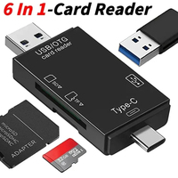 6-In-1 Card Reader USB to Type C Micro USB Universal OTG USB 3.0 Adapter Multi-Functional Adapter SD TF High-speed Transmission