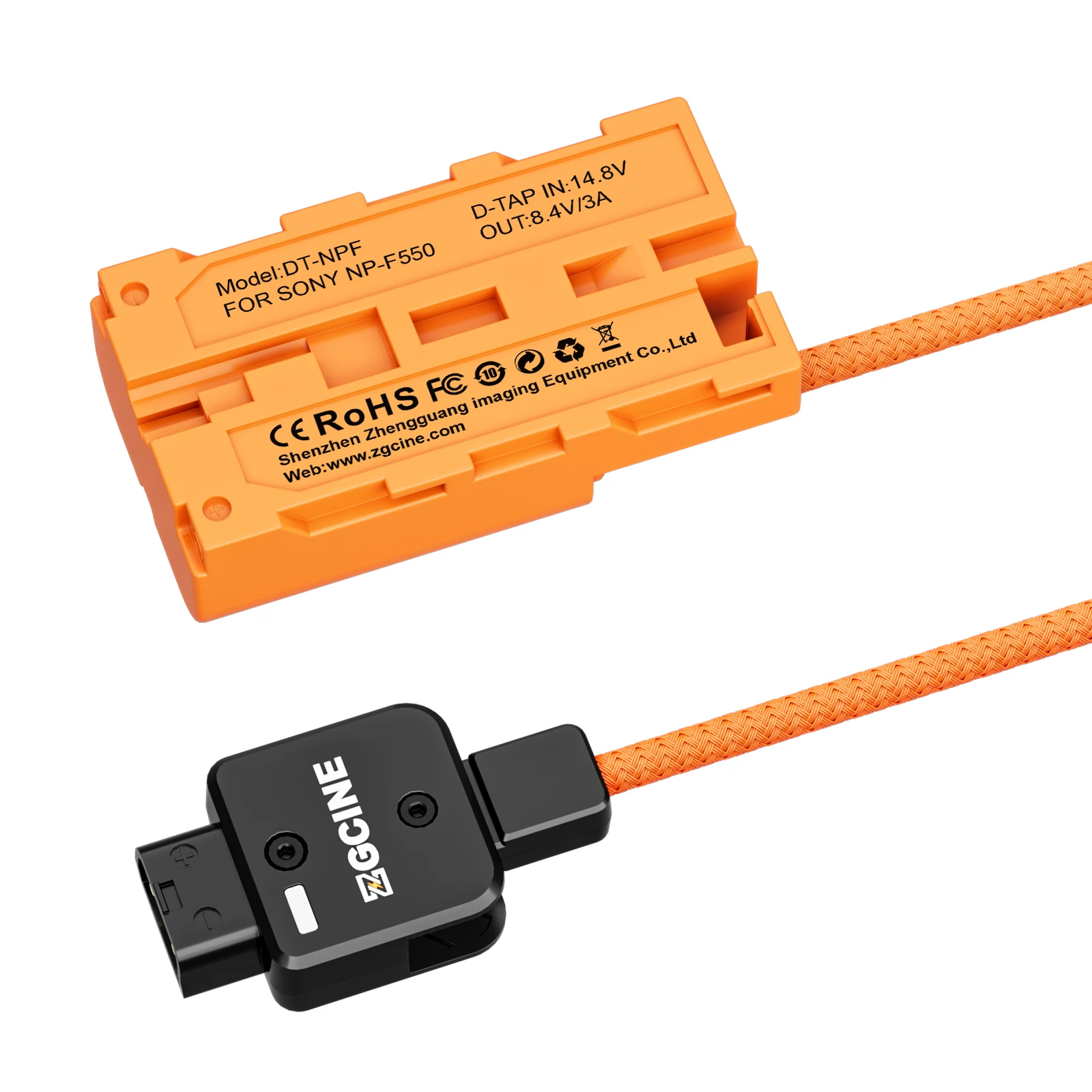 ZGCINE D-Tap to NPF Dummy Battery Cable (braided wire）