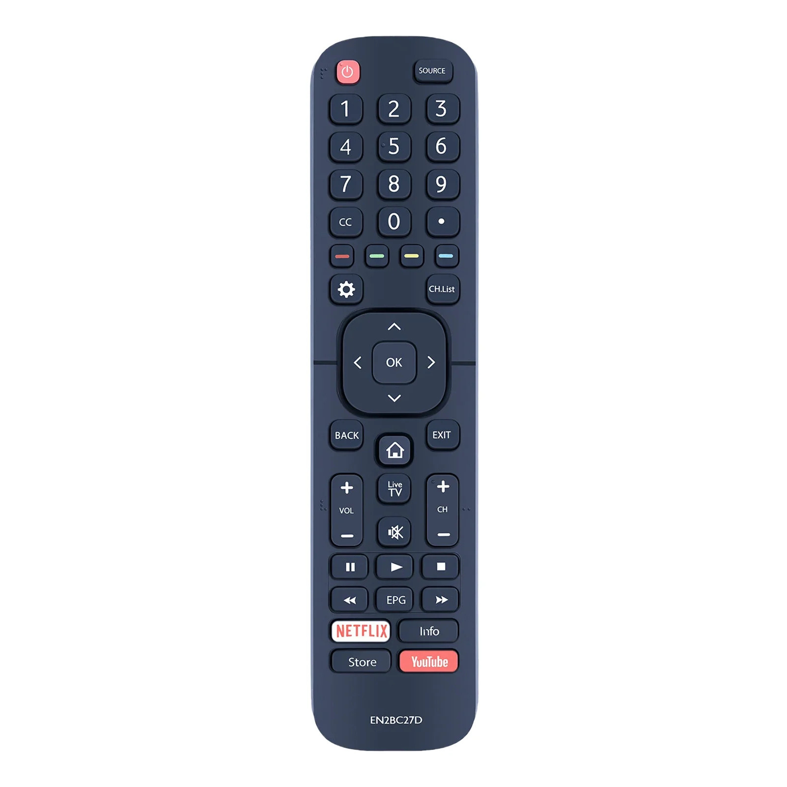Replacement EN2BD27H EN2BC27 EN2BC27D Remote Control Compatible with Hisense TV H32A5840 H43AE6030 H32B5600 H39AE5500 H40B5600