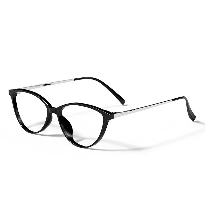 Women's INS Style Anti-blue Light Reading Glasses Fashionable Cat-eye Presbyopia Glasses Popular Metal Eyeglasses 0 To +4.0