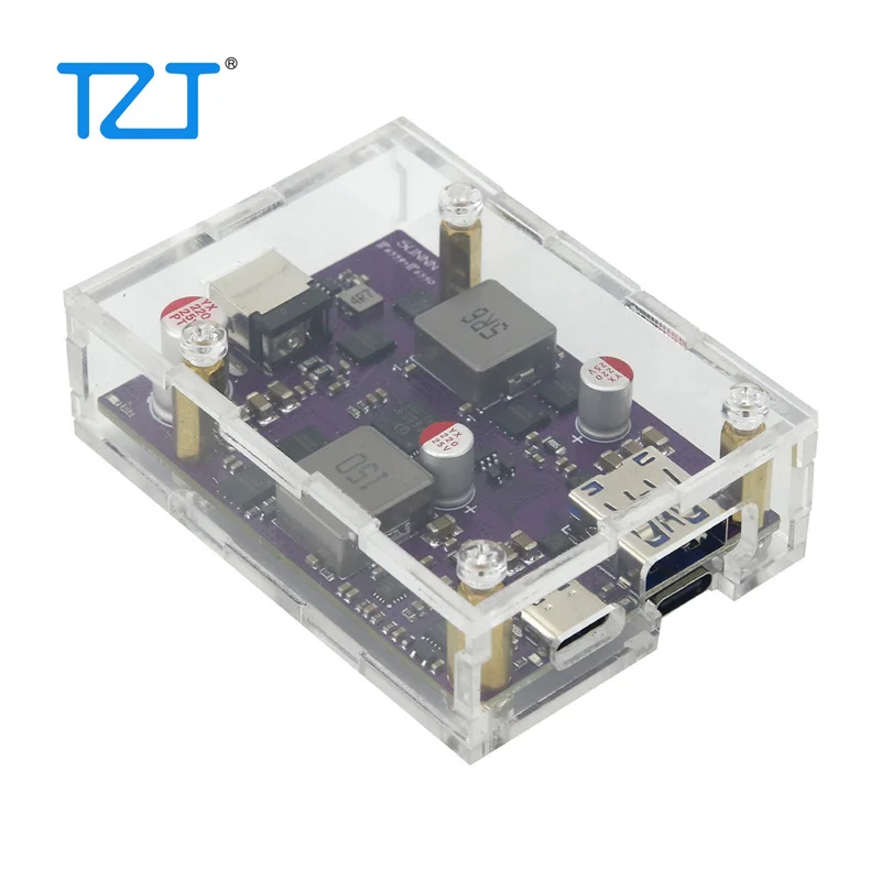 Módulo de carga rápida Buck Boost TZT 200W IP6559+IP6550 con carcasa acrílica compatible con PD2.0 y 3,0