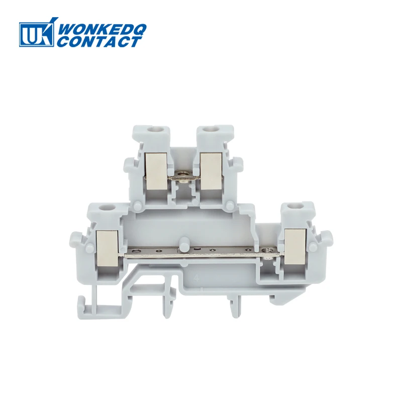 10Pcs MBKKB-2.5 Screw Double Level Din Rail Terminal Block, 2.5 mm² Wire Connector, Universal Feed-Through Plug 2 Layer MBKKB2.5